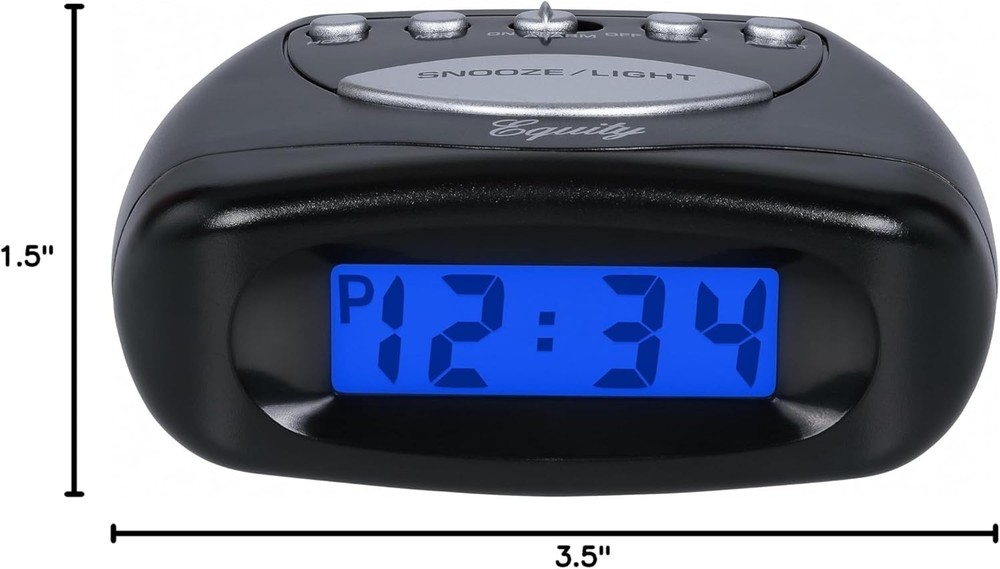 Equity 31003 LCD Snooze Alarm Clock Black