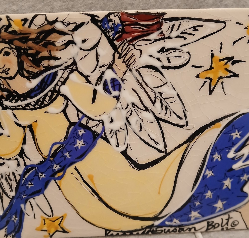 Richard and Suan Bolt Ceramic Patriotic Angle Tile