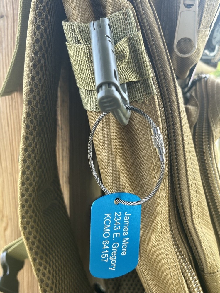 LUGGAGE TAGS ID TAGS Personalized DIAMOND ENGRAVED LUGGAGE TAG STRAP Backpack