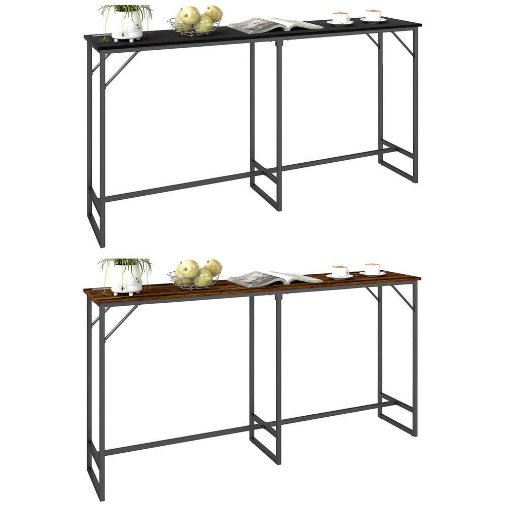 HOMCOM 70" Bar Table with Charging Station, Bar Height Pub Table