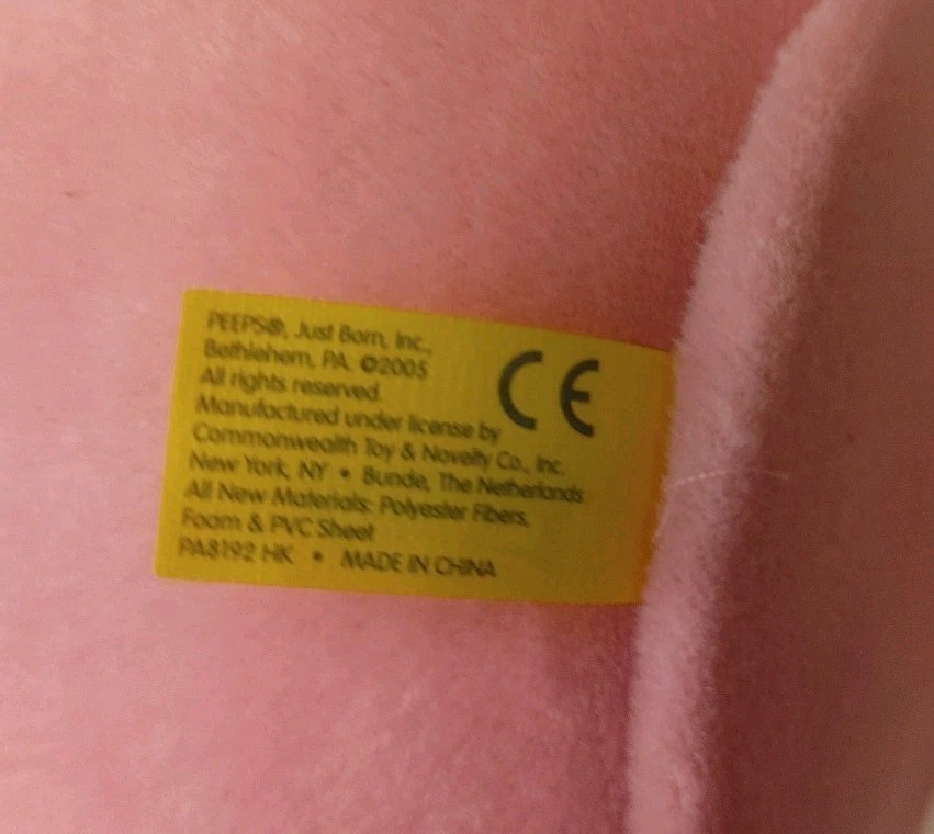 Peeps Yellow Plush Bunny Rabbit Easter Gift Basket 2005 With Tags