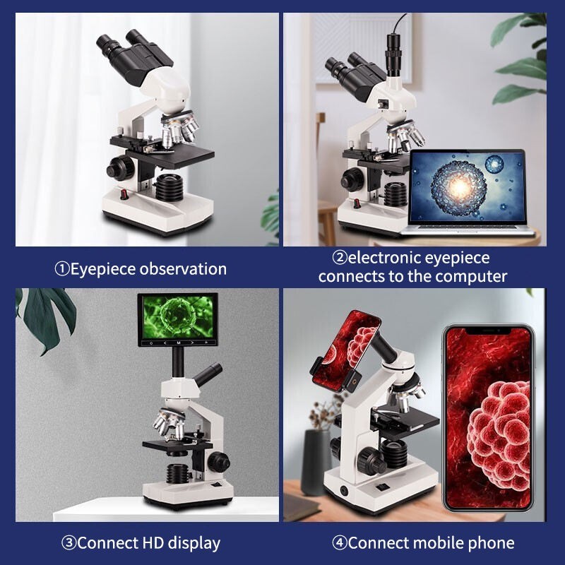 Educational professional laboratory compound optical trinocular microscope