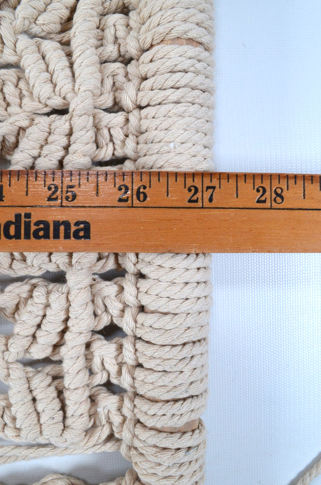 Beige Boho Macramé Wall Hanging 34" Long Pole 18" Long