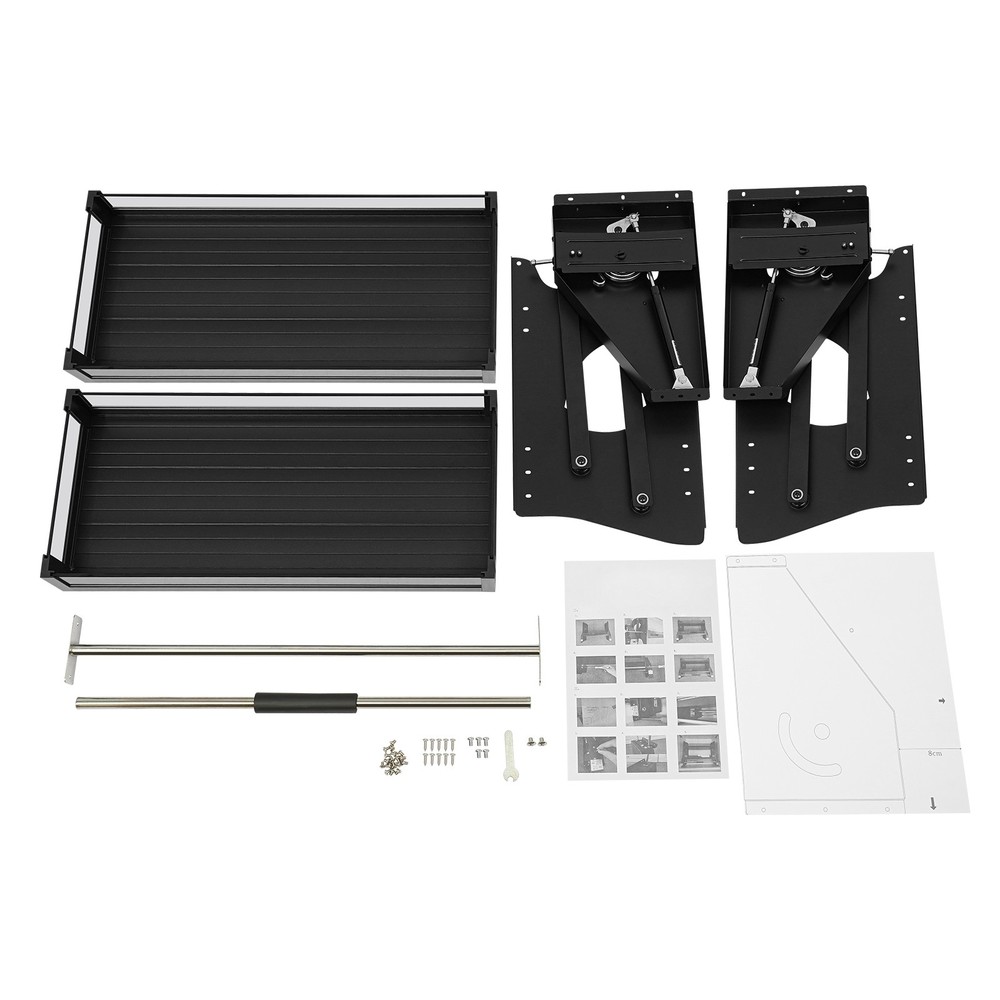 Pull Down Cabinet Organizer, 2 Tier Kitchen Cabinet Pull Down Shelf, Pull Out