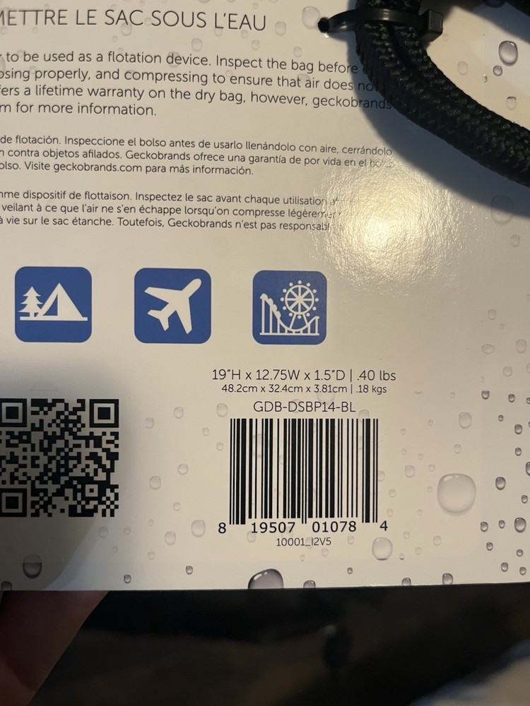 Geckobrands Drawstring Waterproof Backpack