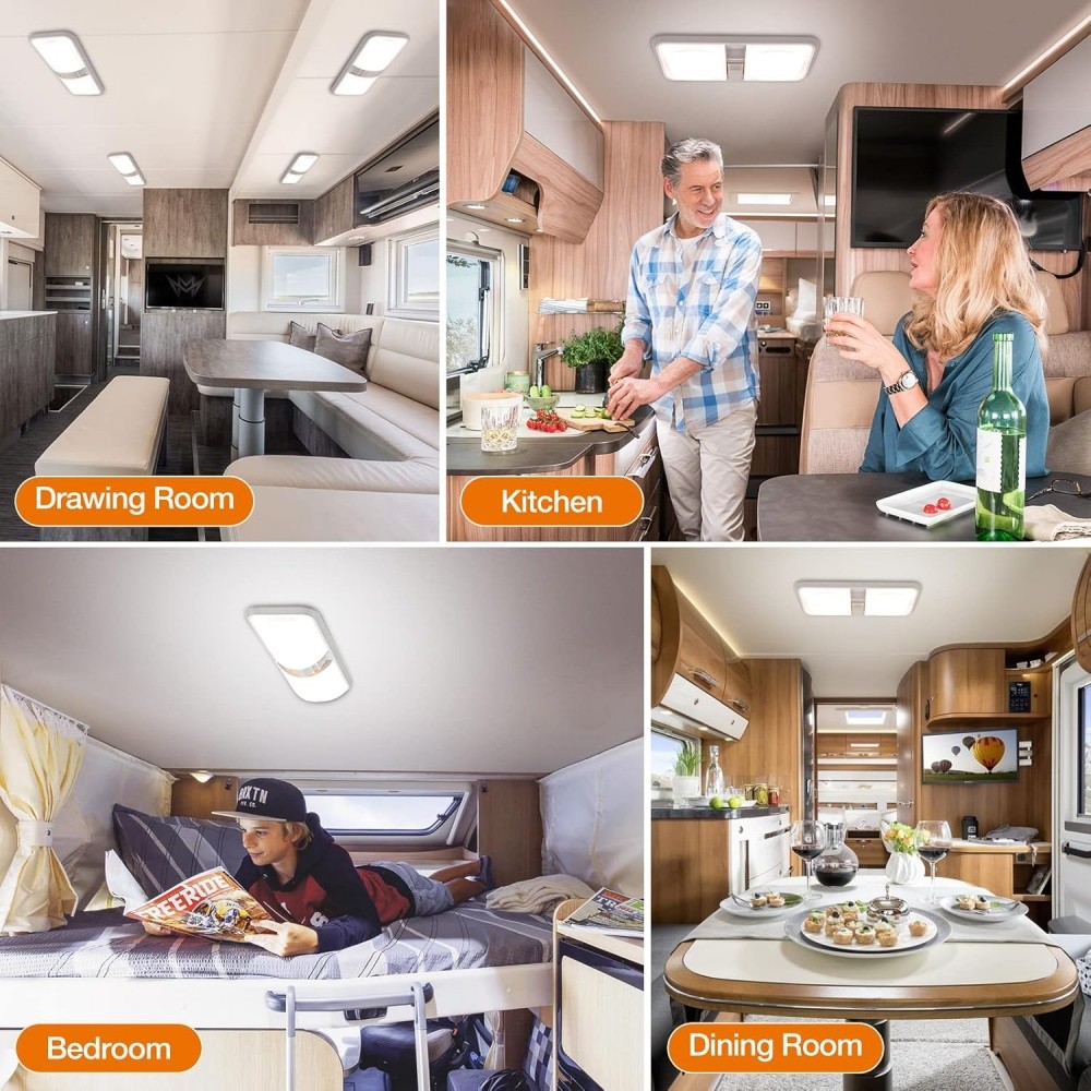 5PCS 12V Led RV Ceiling Dome Light RV Interior Lighting for Boat Trailer Camper