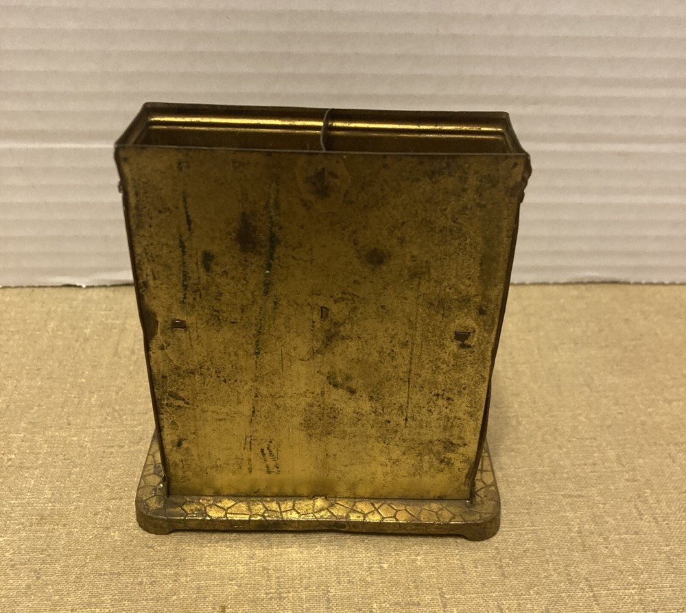 Antique Brass Figural Fireplace Shaped Match Holder