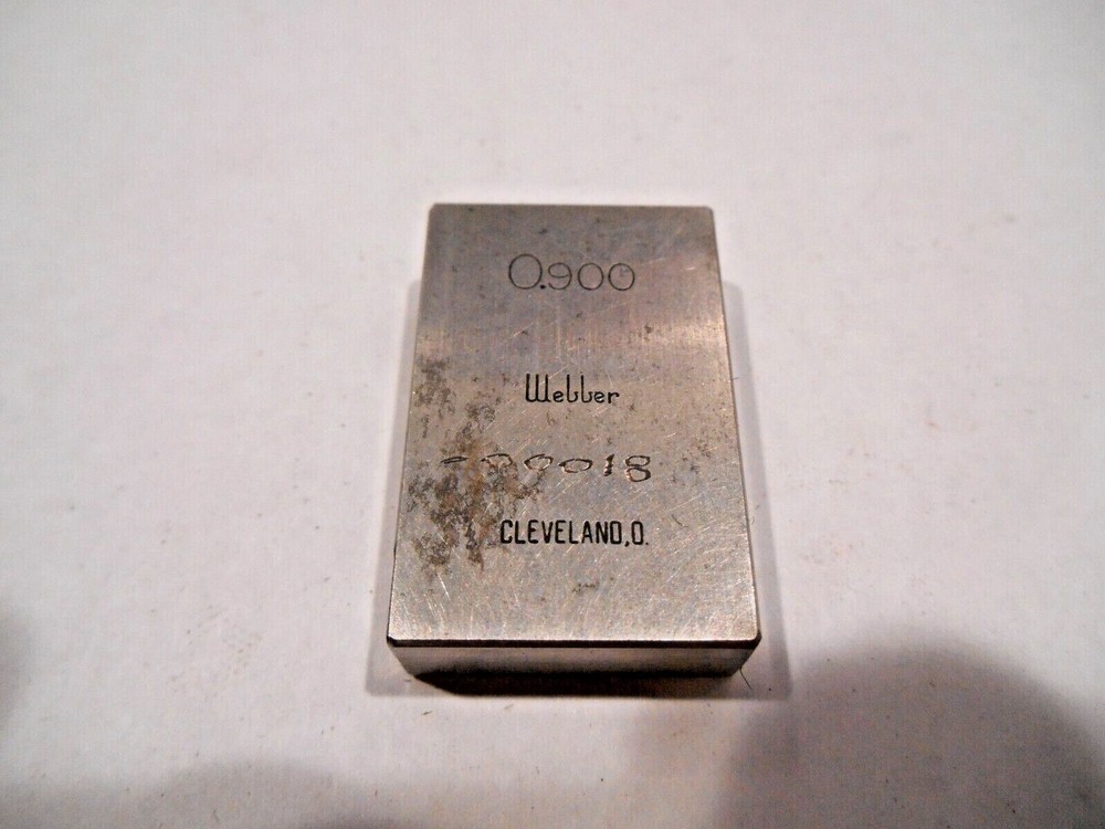 .900 Rectangular Steel Gage Block.  WEBBER