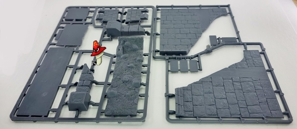 Renedra Breached Castle Wall Sections 28mm 1/56 Scale Plastic wargames scenery