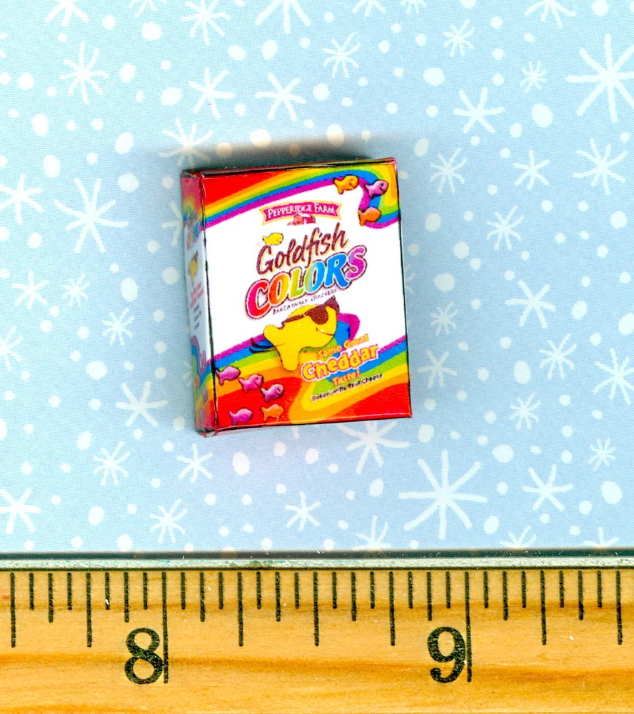 Dollhouse Miniature Size Rainbow Fish Cracker Box