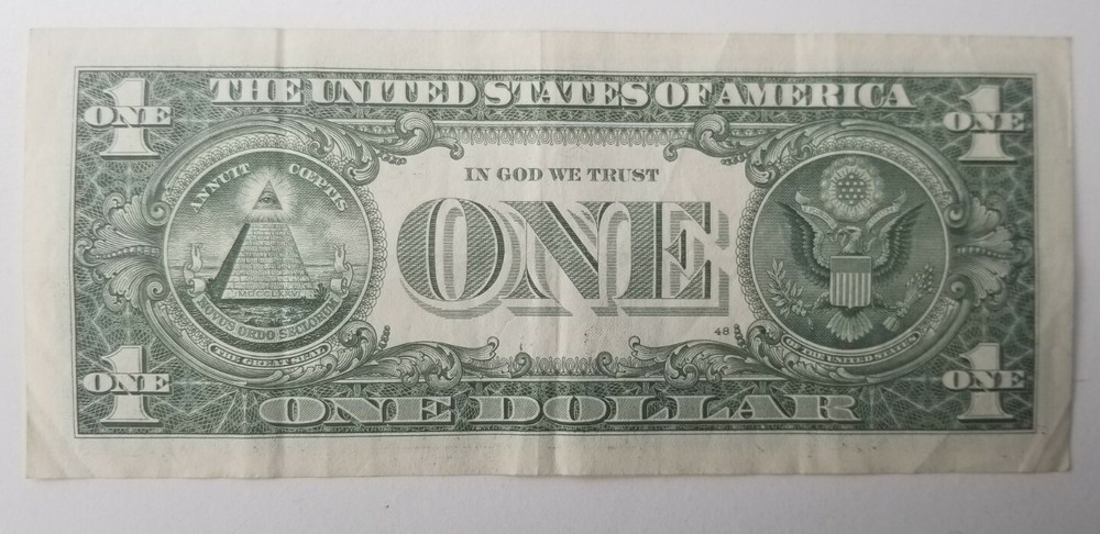 $1 Bill Misaligned One Digit Serial Number *6* STUCK DIGIT Minor ERROR Misprint