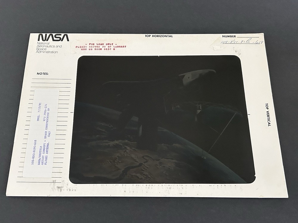 1981 NASA KSC Space Shuttle Orbiter Flight Antenna Presentation Transparency-618