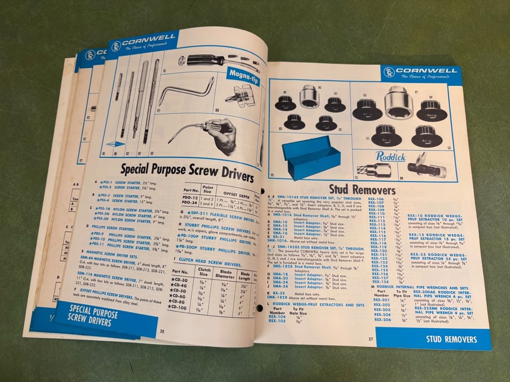 Original 1967 Cornwell Tools Catalog AI-68