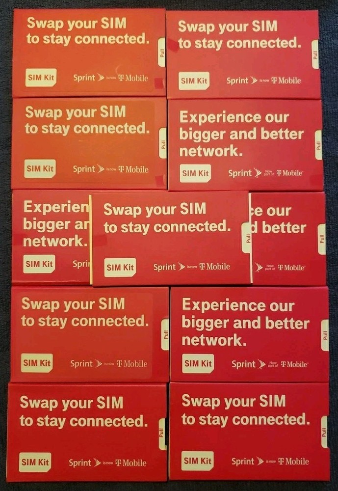 11 PACK Sprint / T-Mobile SIM Kit - Nano