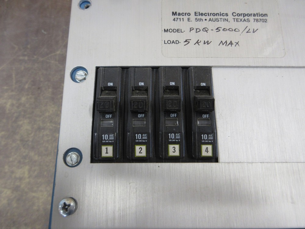 Macro Electronics Miscellaneous Switchboard PDQ-500/LV 5kW (4) 20A 1P Breakers