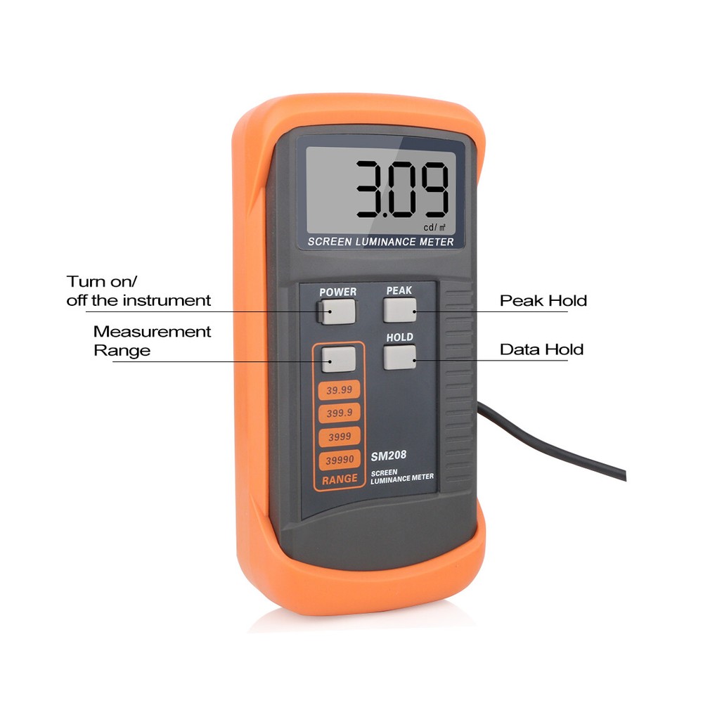 Screen Luminance Meter Light Brightness Detector with Range 0.01 to 39990 cd/m2