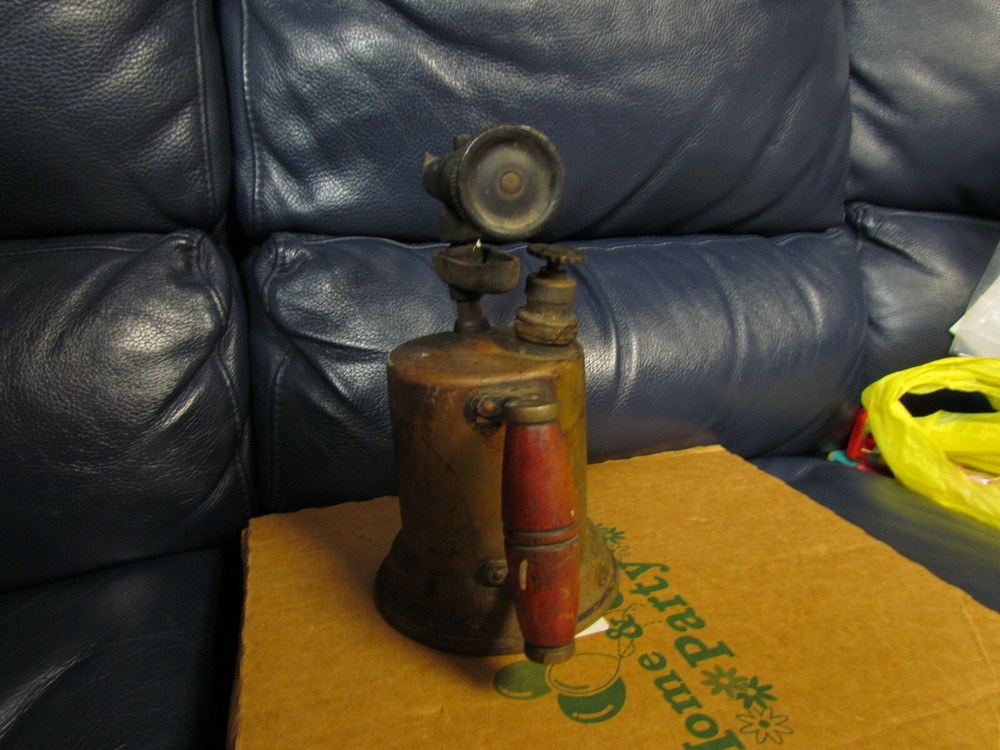 Vintage Antique Turner Brass Soder Torch Gas Blow Torch (1)