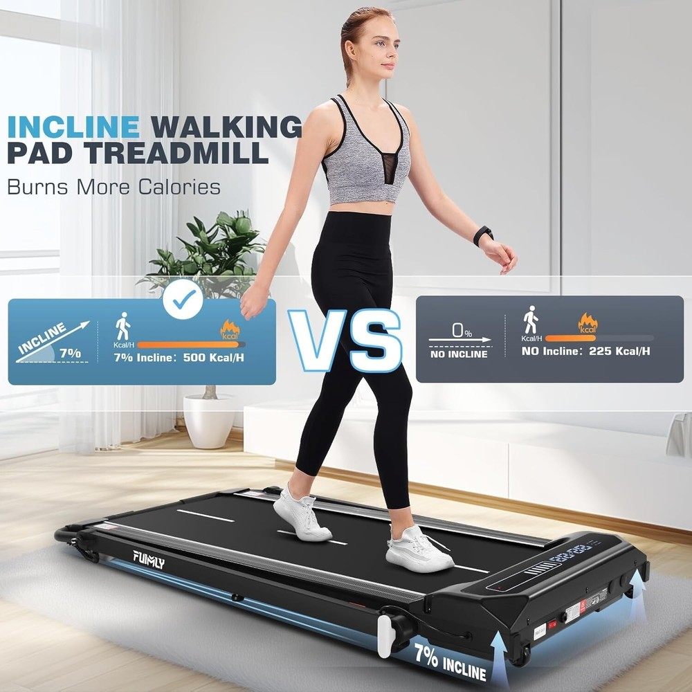 Walking Pad Treadmill with Incline and Handlebar Adjustable Foading Treadmill 🏃