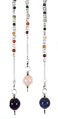 7 Chakra Ball Pendulum - Assorted Stone Veda Alignment Dowsing Tool