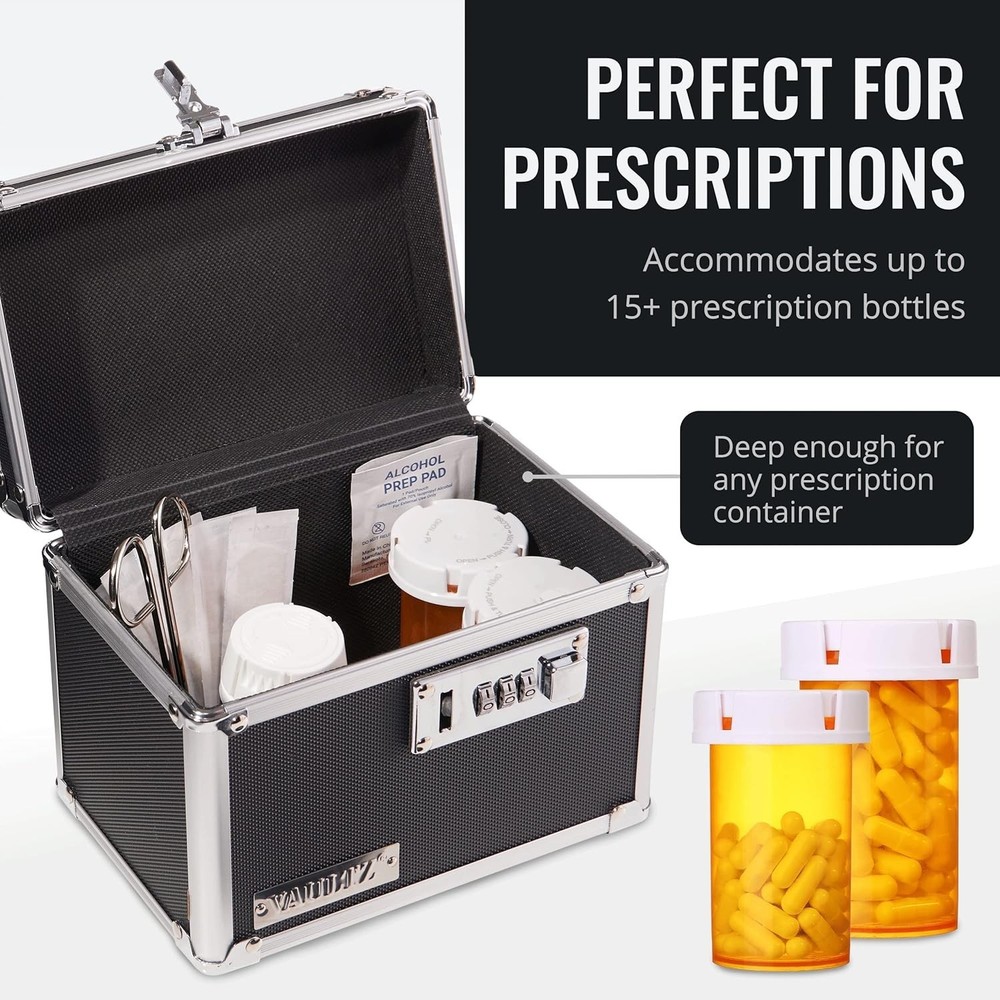 Compact 3-Digit Lock Box - Secure Chrome Steel Storage for Documents & Valuables