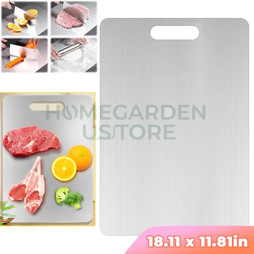 Titanium Cutting Board 100% Stainless Double-Sided 12x18" in for Kitchen Upgrade