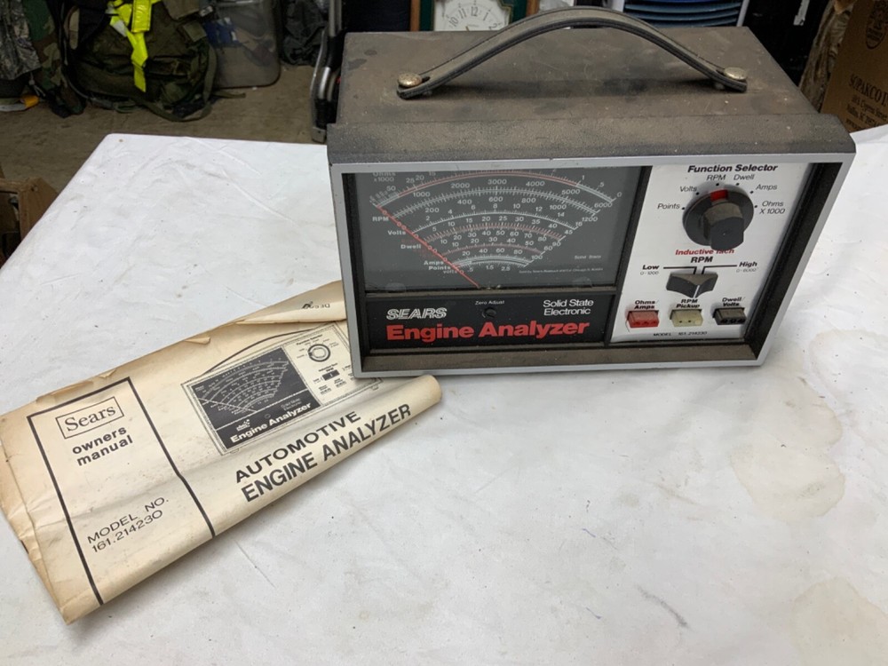 Sears Solid State Electronic Engine Analyzer Model 161.214230 w/ Accessories