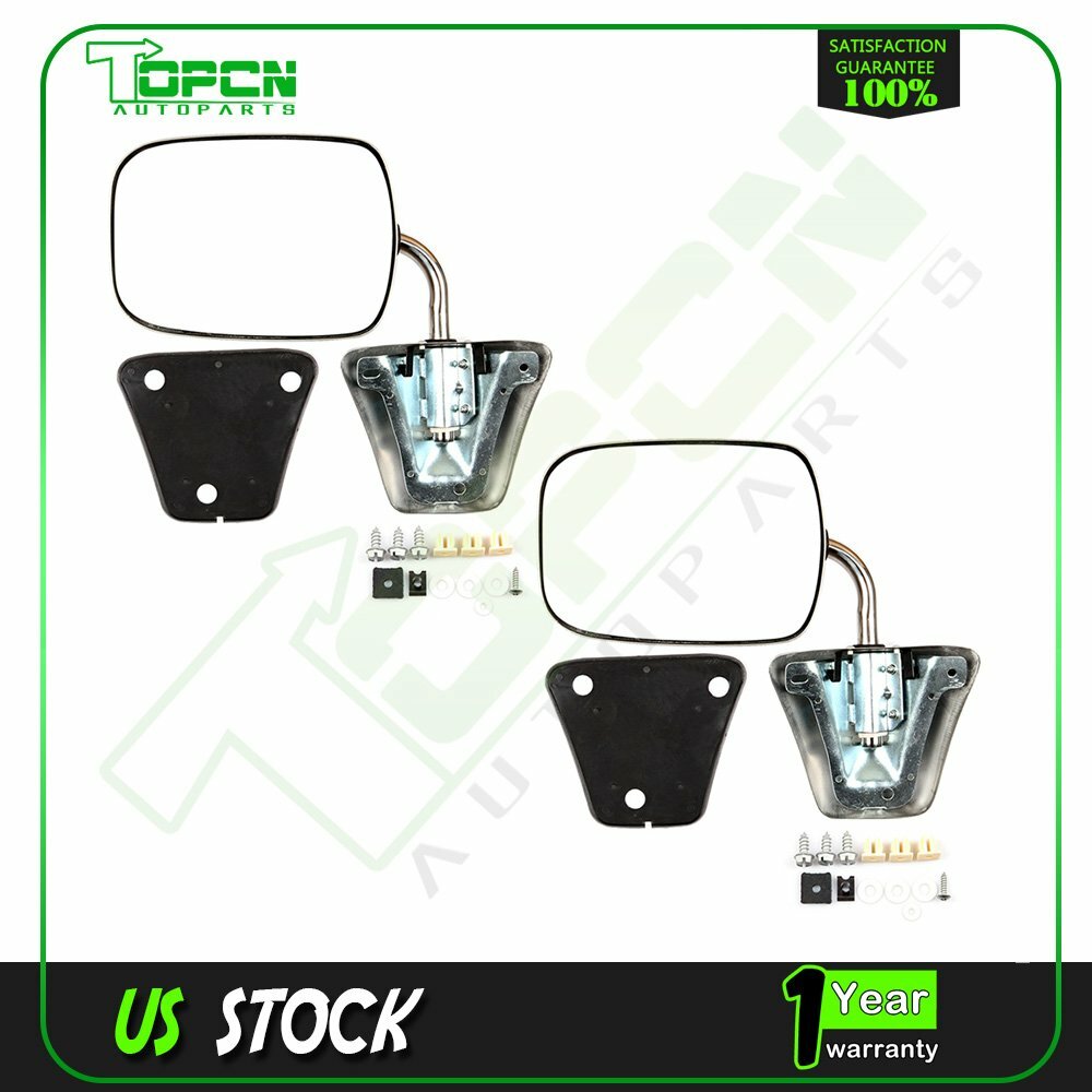Chrome Side View Rear Manual Mirrors For Chevy GMC Pickup Blazer Pair Set