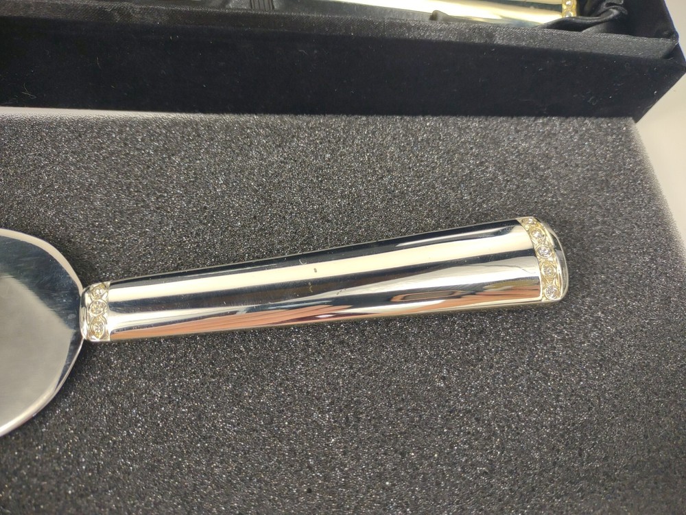 Things Remembered Cake Serving Set silver plated flute and server w box wedding