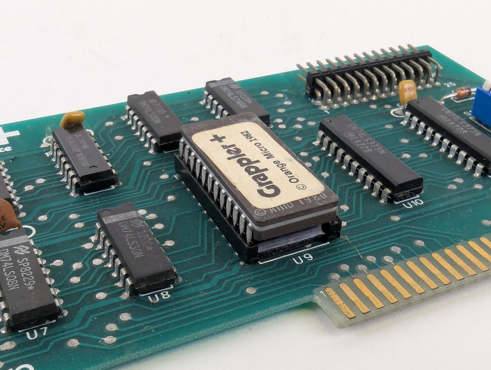 Vintage Orange Micro Grappler+ Printer Interface for Apple II - Removable ROM