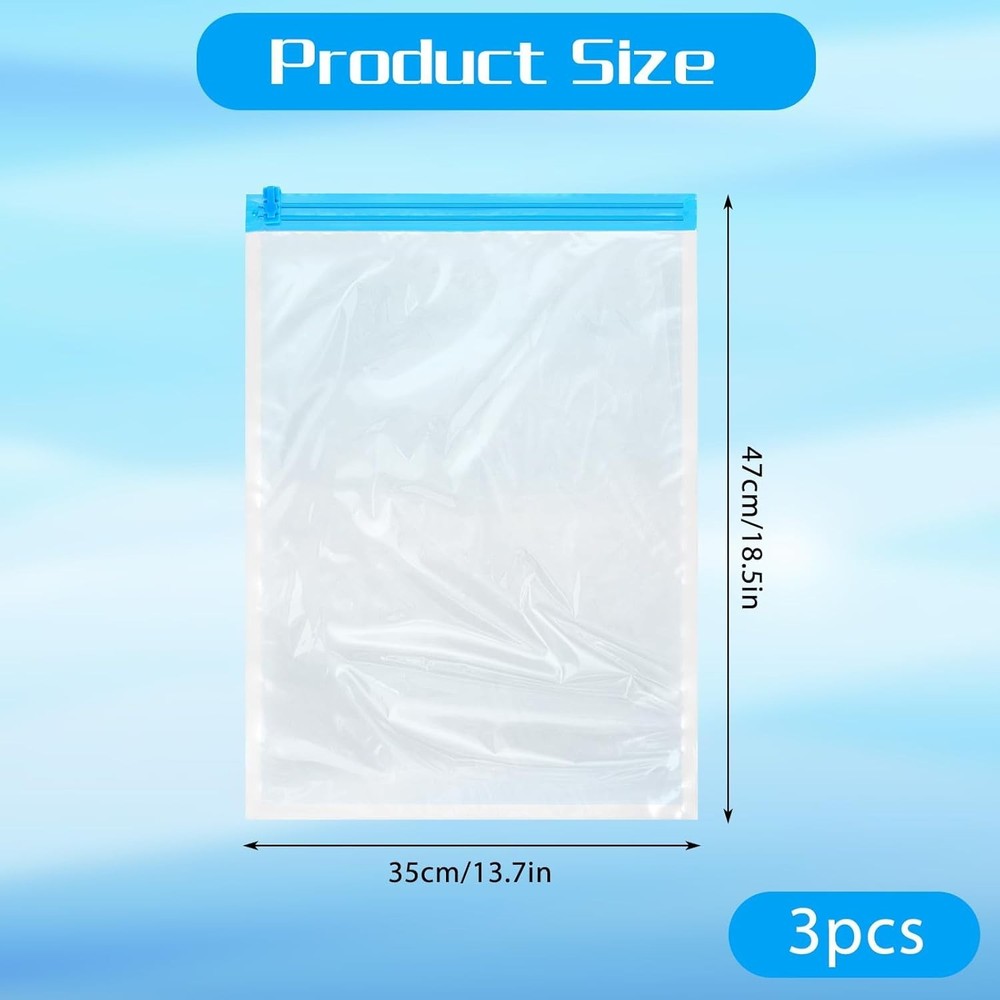 Reusable Roll-Up Compression Bags for Travel – Pack Efficiently, 19.7x13.4In