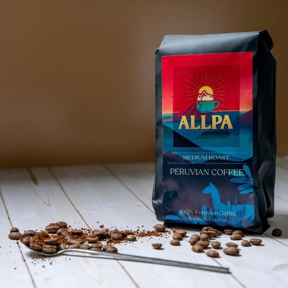 Allpa Peruvian Medium Roast Single Origin Whole Bean Coffee 12 oz