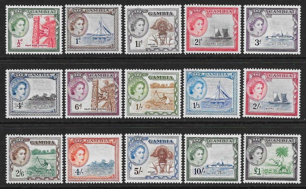 Gambia 1953-59 Set to £1 (Mint)