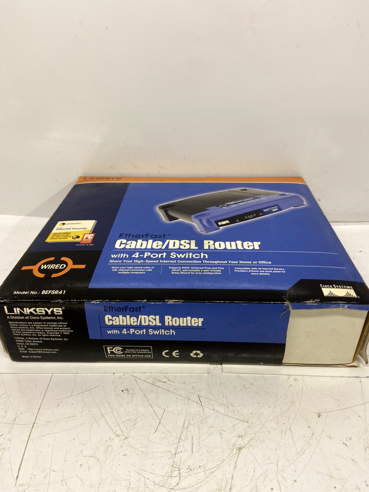 LINKSYS 4 Port Cable EtherFast Switch DSL Router BEFSR41 Computer Network