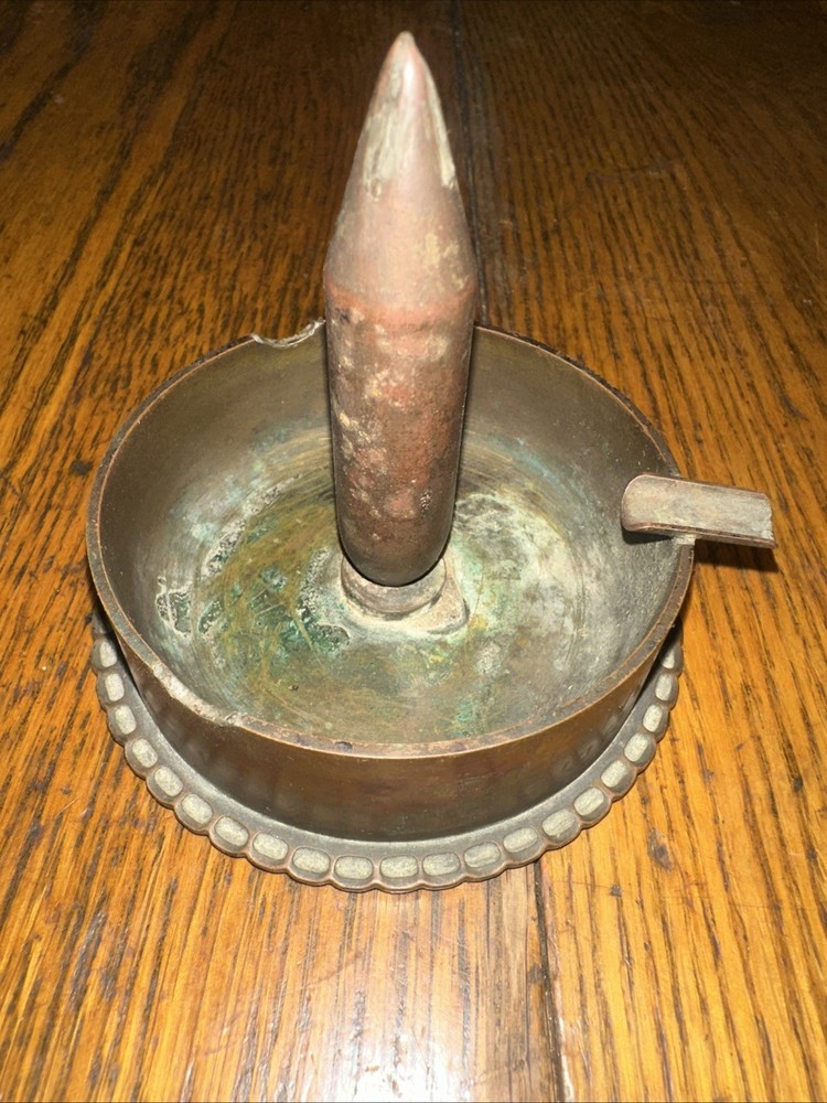 Trench Art WW2 Ashtray Bullet Cannon Armor