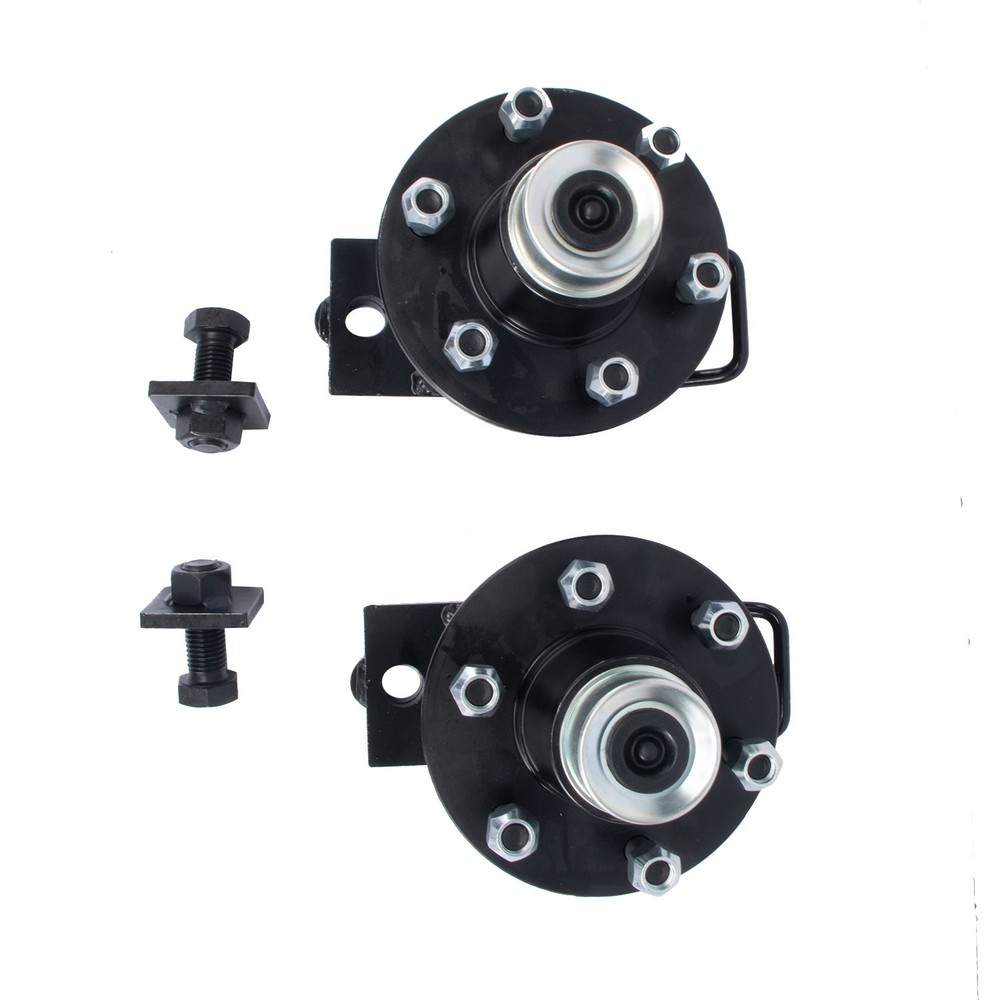 2pc Shipping Container Wheels 6x5.5 Lug Bolt-On Spindle Kit w/ Handle