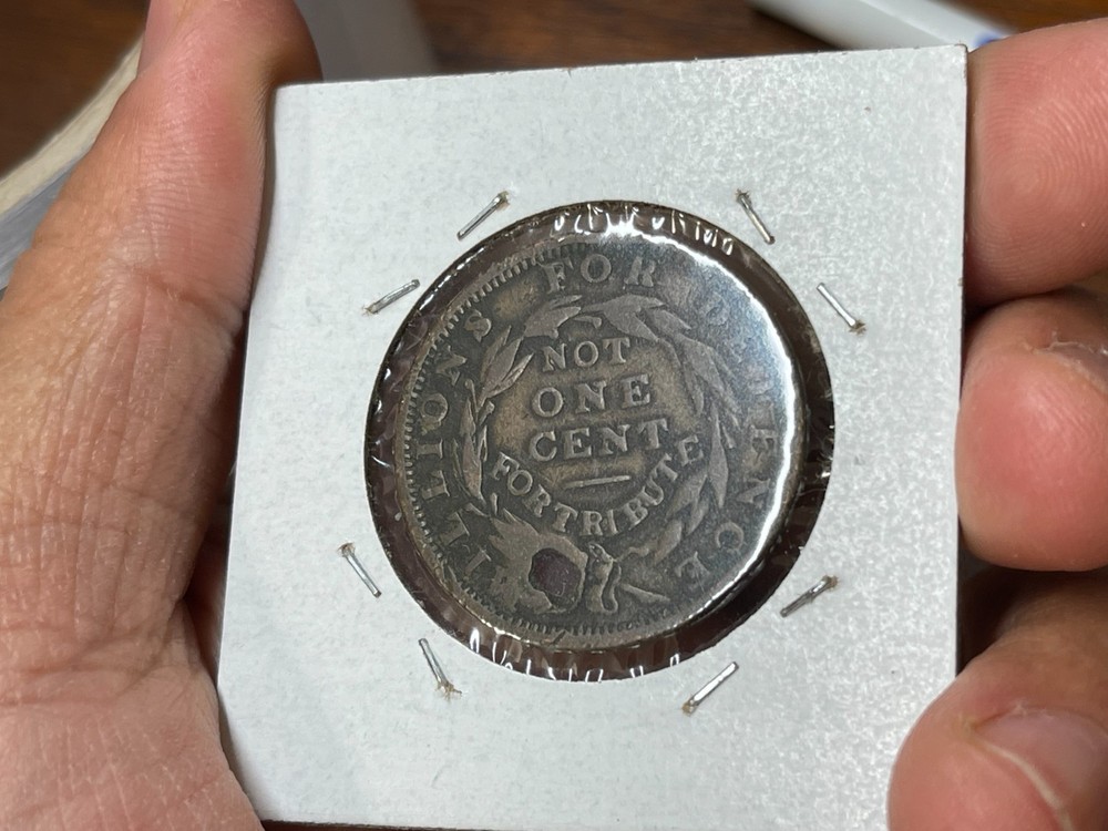 1837 Not One Cent Hard Time Token Damaged