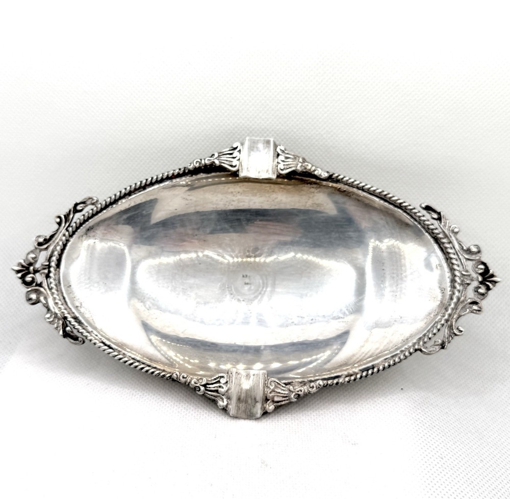 Antique Sterling Silver Cigarette Ash Tray Footed 129 gr