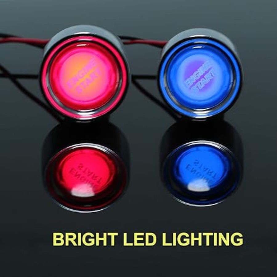 12V 50A Car Start Engine Button Starter, Red Light Switch Push Start Ignition Sw