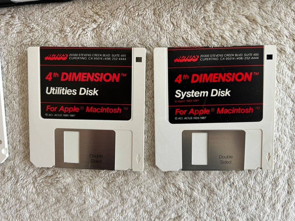 4th Dimension Apple Macintosh software. ACIUS Relational Database For Macintosh