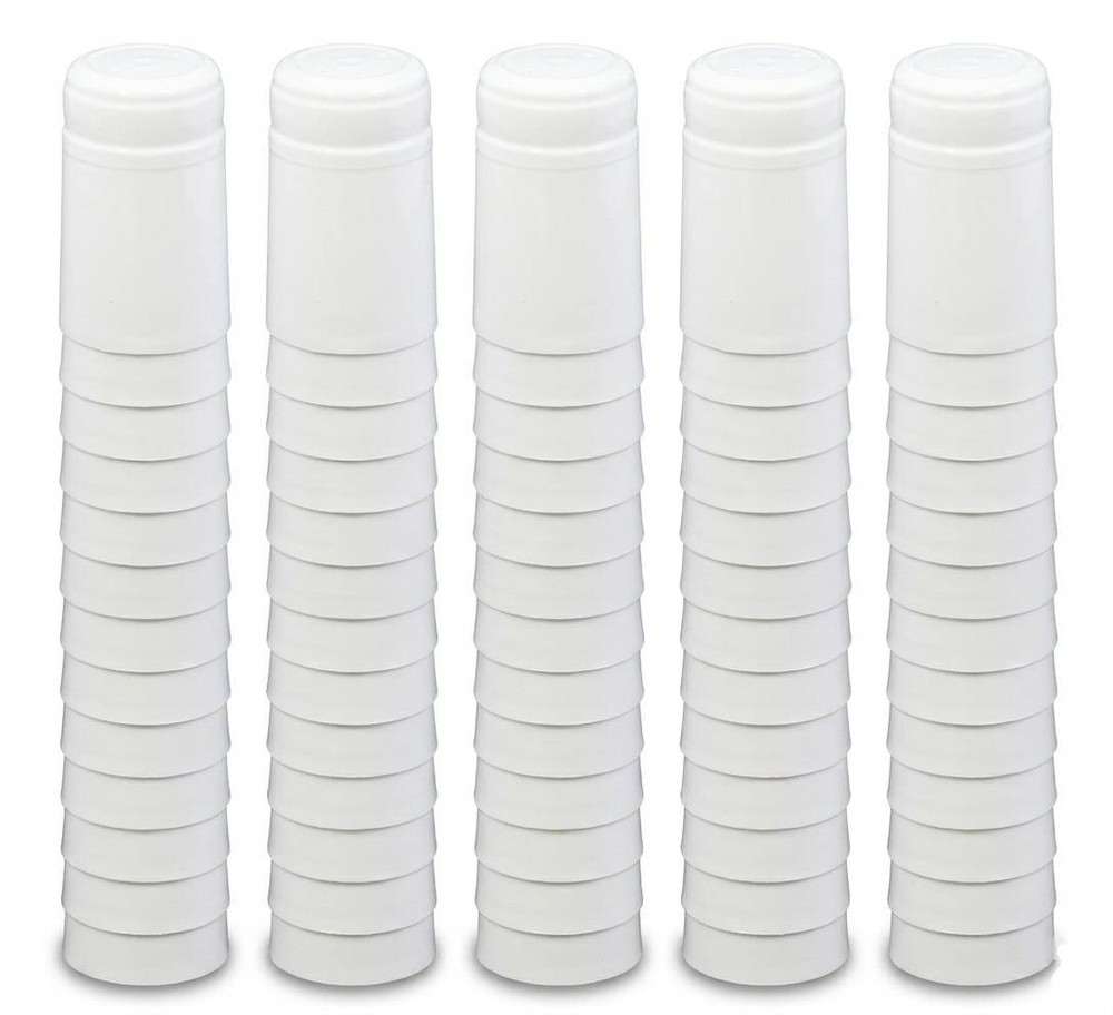 WHITE PVC SHRINK CAPSULES 100 Pack