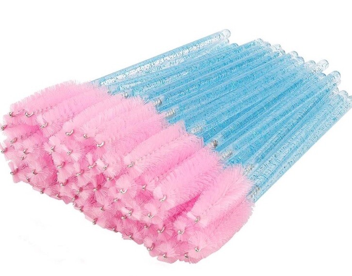 Disposable 50 pcs per pack eyelash brushes mascara wands  applicator  spoolies