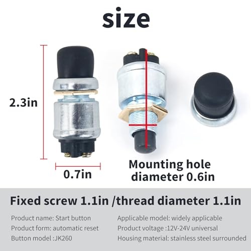 Car Modified Engine Push Button Start Switch, JK260 1 PC Multicolored