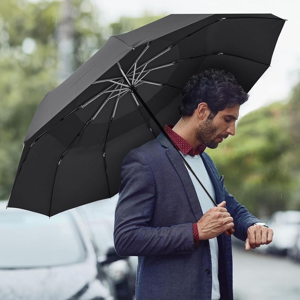 54 Inch Large Compact Windproof Golf Umbrella for Rain Oversized Auto Open Close