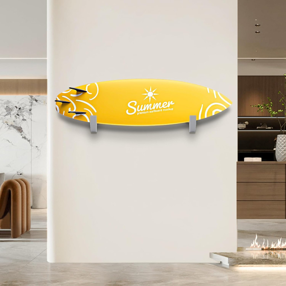 TWO STONES Surfboard Rack | Wall Mount for Surfboards & Paddle Boards (Grey)