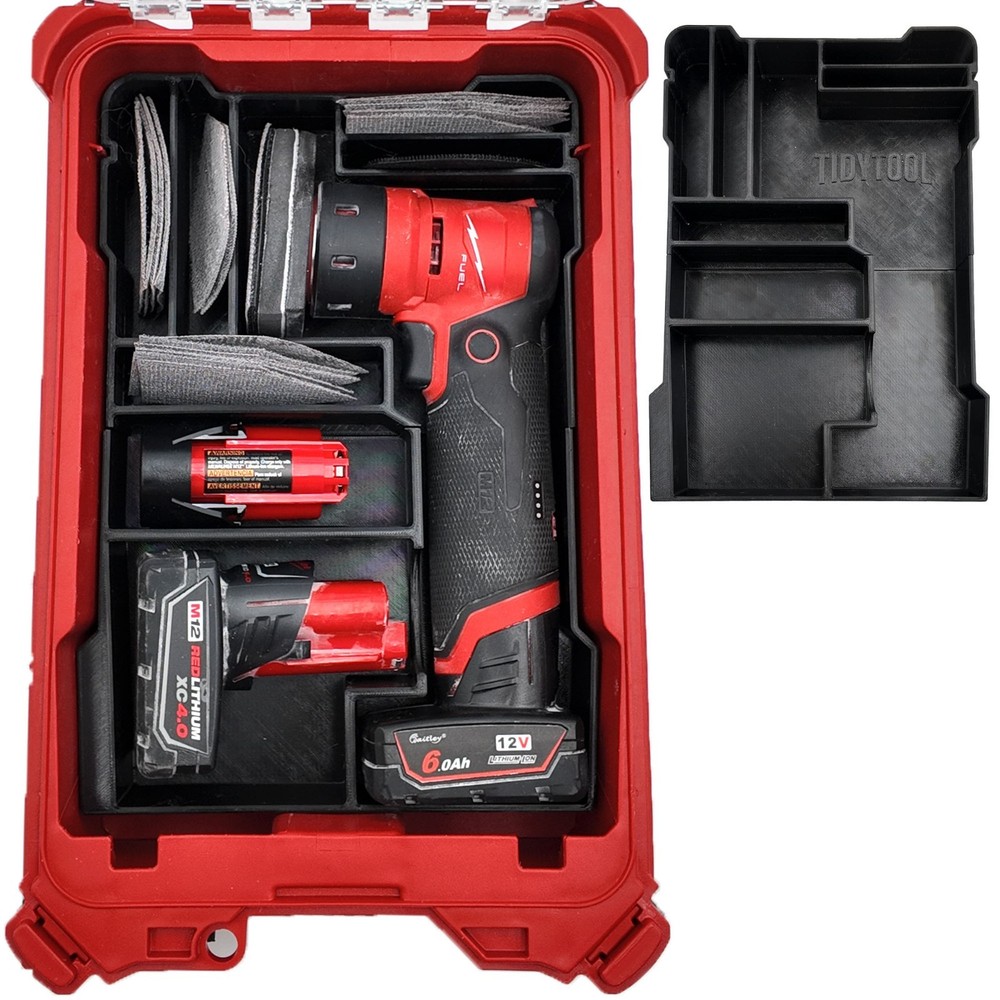 M12 Detail Sander Organizer for Milwaukee Compact Packout (Insert Only)