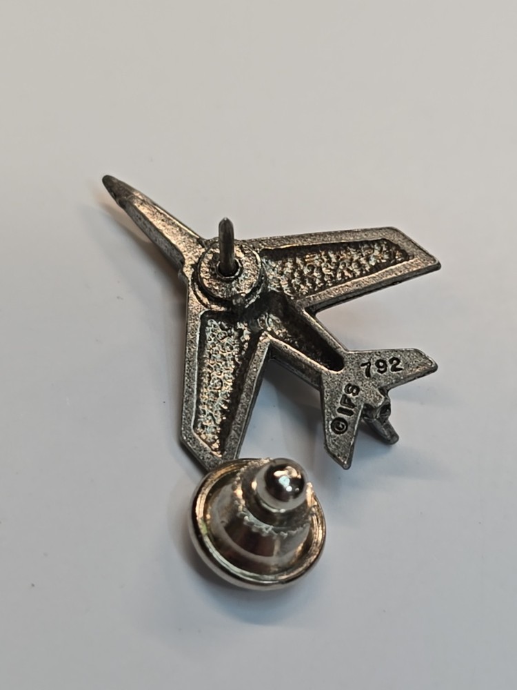Fighter Jet Lapel Pin Gray Color Marked IFS 792