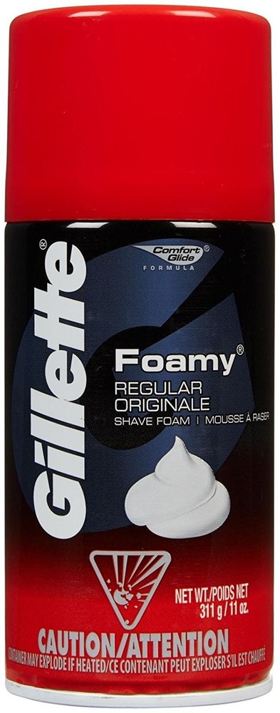 5 Pack Gillette Foamy Shaving Cream Regular 11 Oz Each