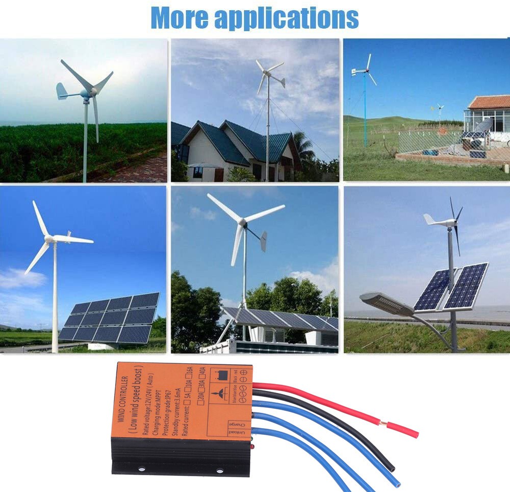 800W 12V 24V MPPT Wind Generator Charge Controller Battery Boost Regulator US