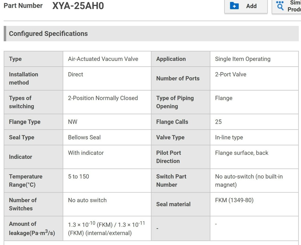 SMC XYA-25AH0 High Vacuum Valve NEW WORKING PULL [C1S4]