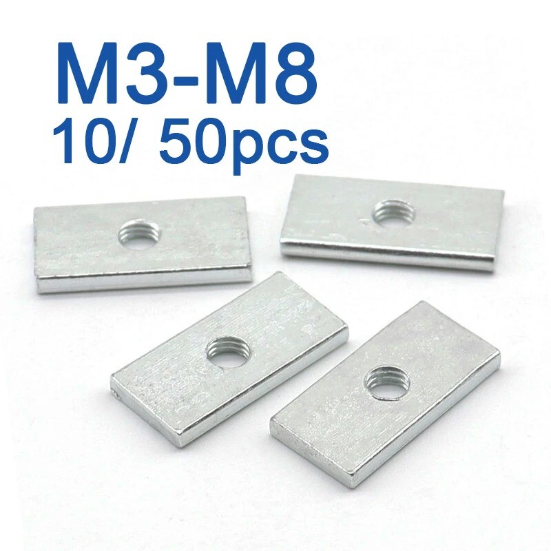 Rectangular Square Thin Nuts Slider Blocks M3 M4 M5 M6 M8 for Aluminum Accessory